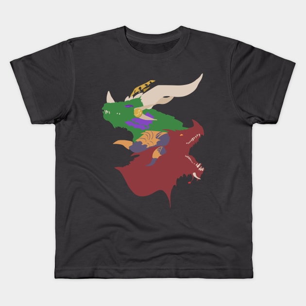 Dragon Sisters Kids T-Shirt by Rackham